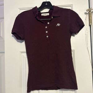 Burgundy Aéropostale collard shirt size small